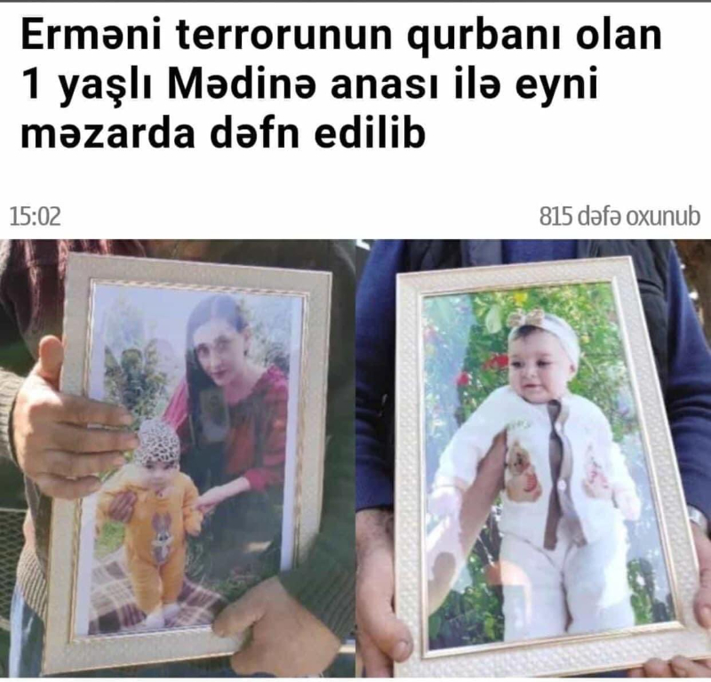 Bebek katili Ermenistan'ın GENCE KATLİAMI