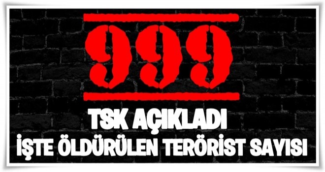 TSK'dan flaş açıklama! 999 terörist öldürüldü...