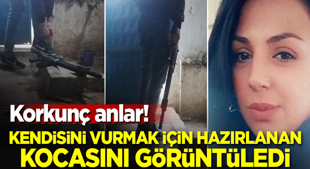 Kendisini vurmak için hazırlanan kocasını görüntüledi! Korkunç anlar