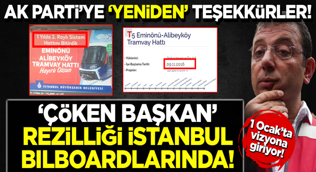 AK Parti'nin yaptığı Eminönü-Alibeyköy tramvay hattını YİNE Ekrem sahiplendi!