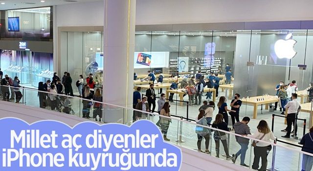 İstanbul'da Apple mağazasında iPhone kuyruğu