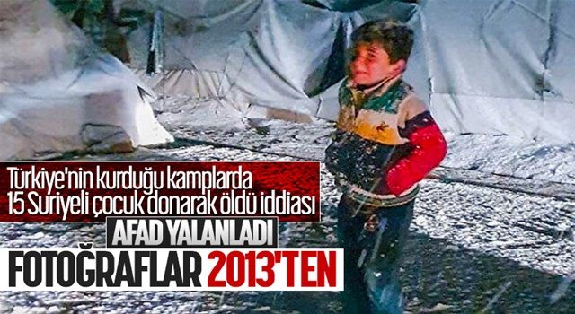 AFAD, Suriye’de 15 çocuğun donarak öldüğü iddiaları yalanladı