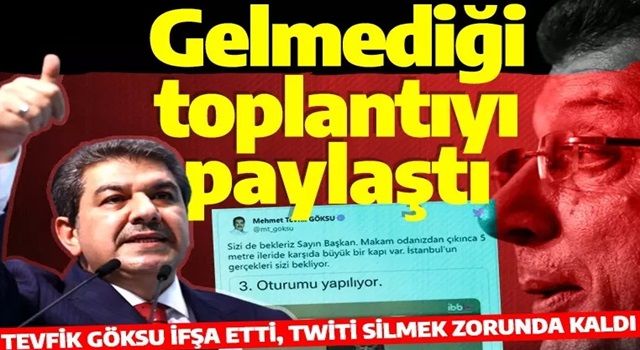 İBB Başkanı İmamoğlu katılmadığı toplantıyı paylaştı! Tevfik Göksu'nun sözleri sonrası bakın ne yaptı?