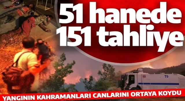 Marmaris'teki orman yangınına müdahale sürüyor: 51 hanede 151 kişi tahliye edildi