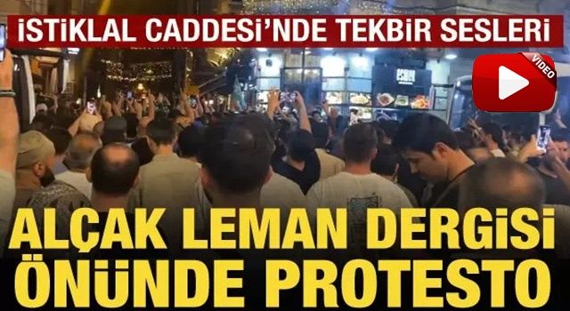 Peygamber Efendimize hakaret eden Leman dergisi önünde protesto