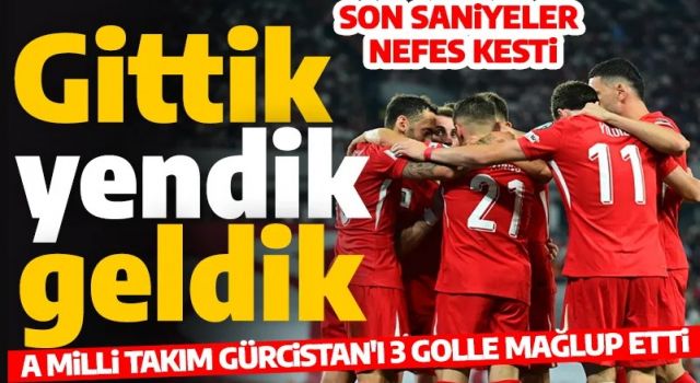 Son saniyelerde öldük öldük dirildik! A Milli Takım, deplasmanda Gürcistan'ı 10 kişiyle mağlup etti