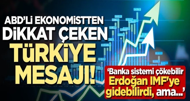 ABD'li ekonomistten dikkat çeken Türkiye mesajı!