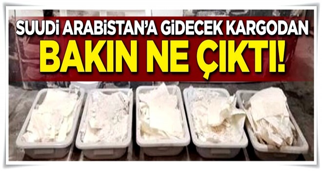 Suudi Arabistan'a gidecek kargodan bakın ne çıktı