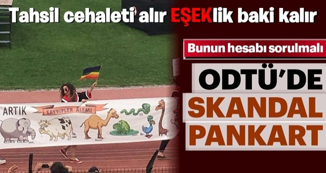 ODTÃ'de mezuniyet tÃ¶reninde skandal pankart