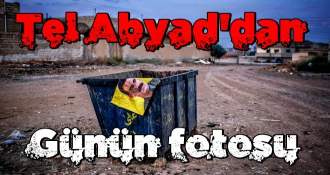 Tel Abyad'da Öcalan fotoğrafı çöp oldu