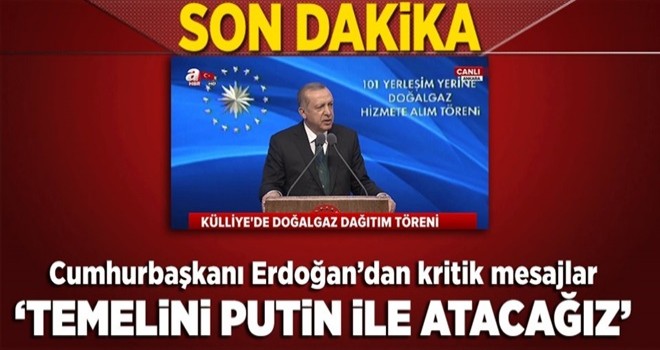 Cumhurbaşkanı Erdoğan konuşuyor .