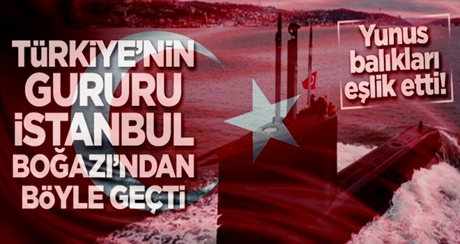 İstanbul Boğazı'nda büyük gurur! Harekat için yunuslarla geçti