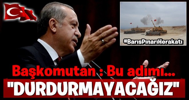 Cumhurbaşkanı Erdoğan: Bu adımı durdurmayacağız