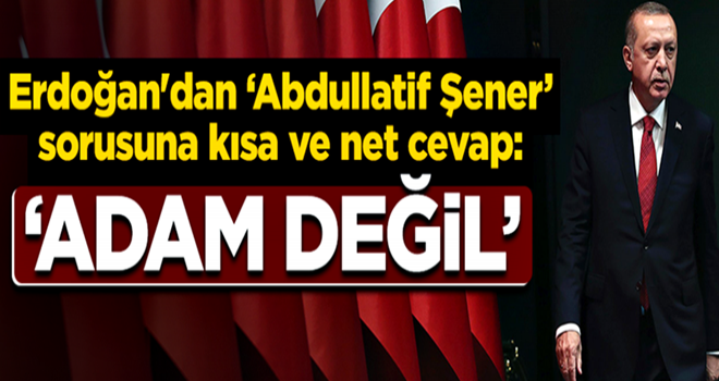 Erdoğan'dan Şener sorusuna cevap: "Adam değil"