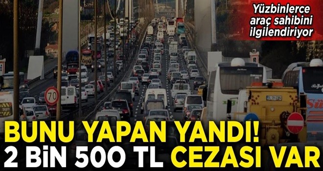 Araç sahipleri dikkat! Bunu yapan yandı, 2 bin 500 TL cezası var