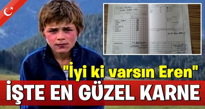 Sosyal medyada en çok paylaşılan karne onun karnesi oldu