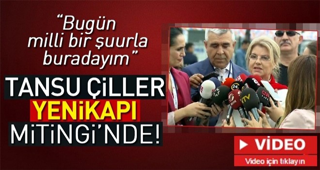 AK Parti’nin İstanbul mitingine Tansu Çiller de katıldı .