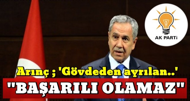 Bülent Arınç: Gövdeden ayrılan başarılı olamaz