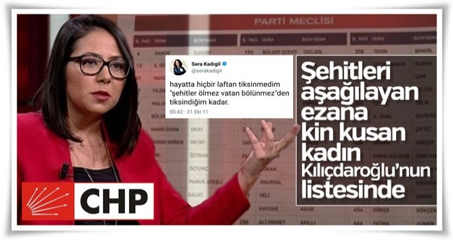 Şehitleri aşağılayan Kadıgil, Kılıçdaroğlu'nun listesinde