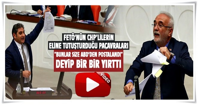 AK Partili Elitaş CHP'nin Man Adası belgelerini kürsüde yırttı