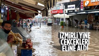 İzmir'de sağanak nedeniyle cadde ve sokaklar göle döndü