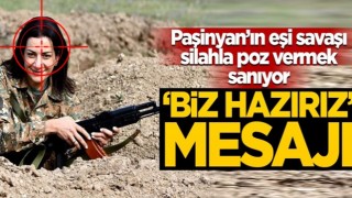 Askerliği, silahla poz vermek sanan Anna Hakobyan’dan komik Azerbaycan çıkışı