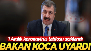 1 Aralık koronavirüs tablosu açıklandı! Bakan Koca uyardı