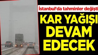 İstanbul'da tahminler değişti: Kar yağışı cuma sabahına kadar devam edecek