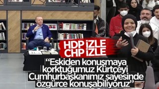 Batman'da genç kız öğrenci, Cumhurbaşkanı Erdoğan'a Kürtçe 'hoşgeldiniz' dedi