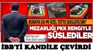 İstanbul'un göbeğinde skandal görüntü! Mezarı PKK renkleriyle süslediler...