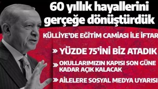 Cumhurbaşkanı Erdoğan iftar programında: Öğretmenlerimizin 60 yıllık hayalini gerçekleştirdik