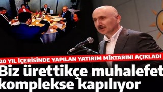 Bakan Karaismailoğlu: Bizler ürettikçe muhalefet partileri komplekse kapılıyor