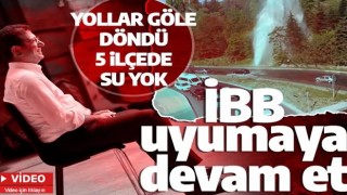 İBB uyumaya devam et! Başakşehir'de su borusu patladı yollar göle döndü