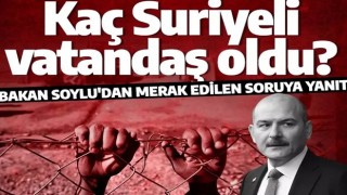 Süleyman Soylu vatandaşlığa geçen Suriyeli sayısını açıkladı