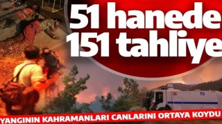 Marmaris'teki orman yangınına müdahale sürüyor: 51 hanede 151 kişi tahliye edildi