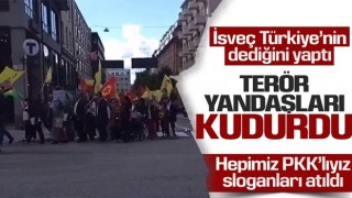 Terör yandaşları İsveç’te sokaklara döküldü!