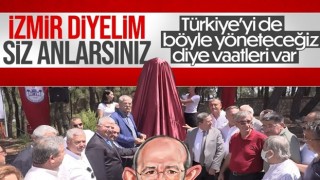 CHP'li Konak Belediyesi heykel açılışı yaptı