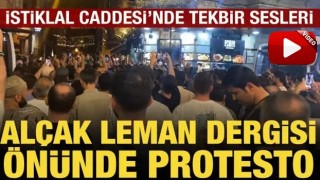Peygamber Efendimize hakaret eden Leman dergisi önünde protesto