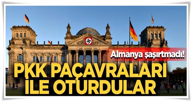 Alman parlamentosunda skandal görüntü! Boyunlarına PKK paçavralarını astılar