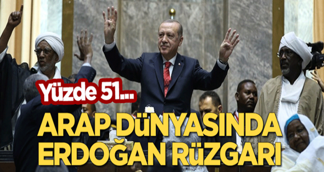 Arap dünyasında yüzde 51 ile 'Erdoğan' rüzgarı!