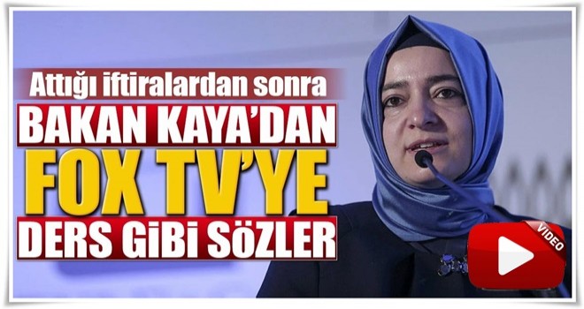 Bakan Kaya'dan FOX TV'ye ince ders!