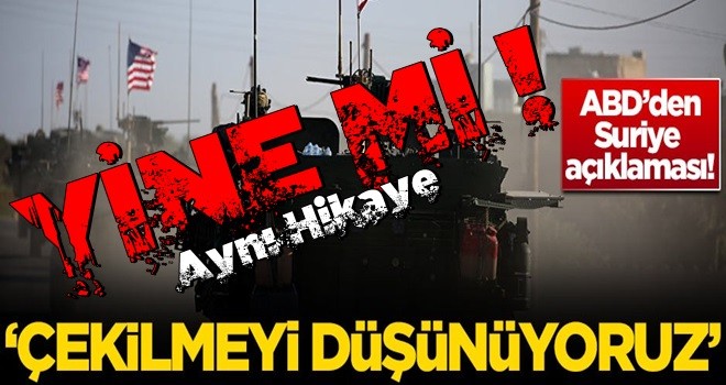ABD'den 'Suriye'den çekiliyoruz' mesajı