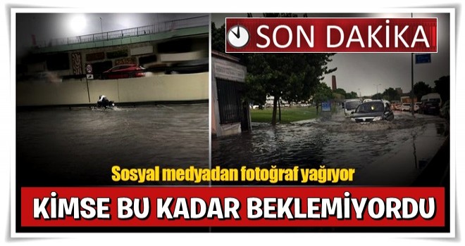 İstanbul'daki şiddetli yağmur sosyal medyayı salladı