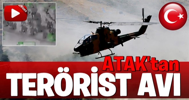 Afrin'de ATAK helikopteri teröristleri tek tek imha etti