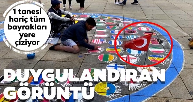 1 tanesi hariç tüm bayrakları yere çiziyor! Duygulandıran Türkiye detayı