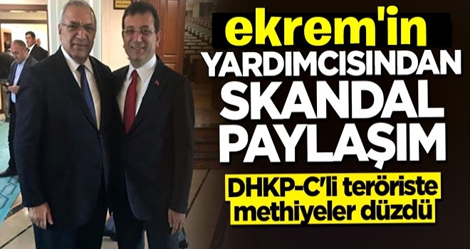 ekrem'in yardımcısı Hüseyin Aksu'dan skandal paylaşım! DHKP-C'li teröriste methiyeler düzdü