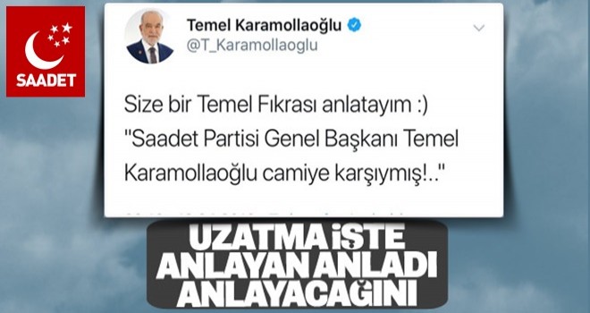 Karamollaoğlu, Çamlıca Camii tartışmasını sürdürüyor