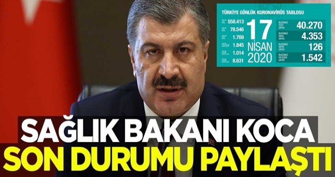 Bakan Koca son durumu paylaştı