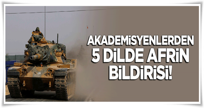 Akademisyenlerden 5 dilde 'Afrin' bildirisi