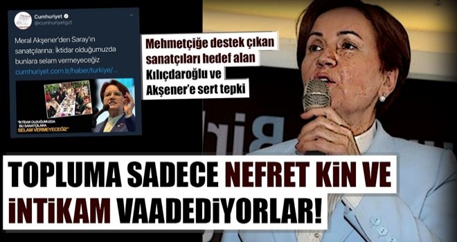 'Biz iktidar olduğumuzda bu sanatçılara selam vermeyeceğiz'